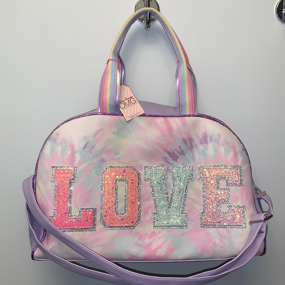 Girl's OMG Accessories Love Tie Dye Duffle Bag - Purple